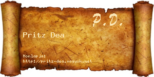 Pritz Dea névjegykártya